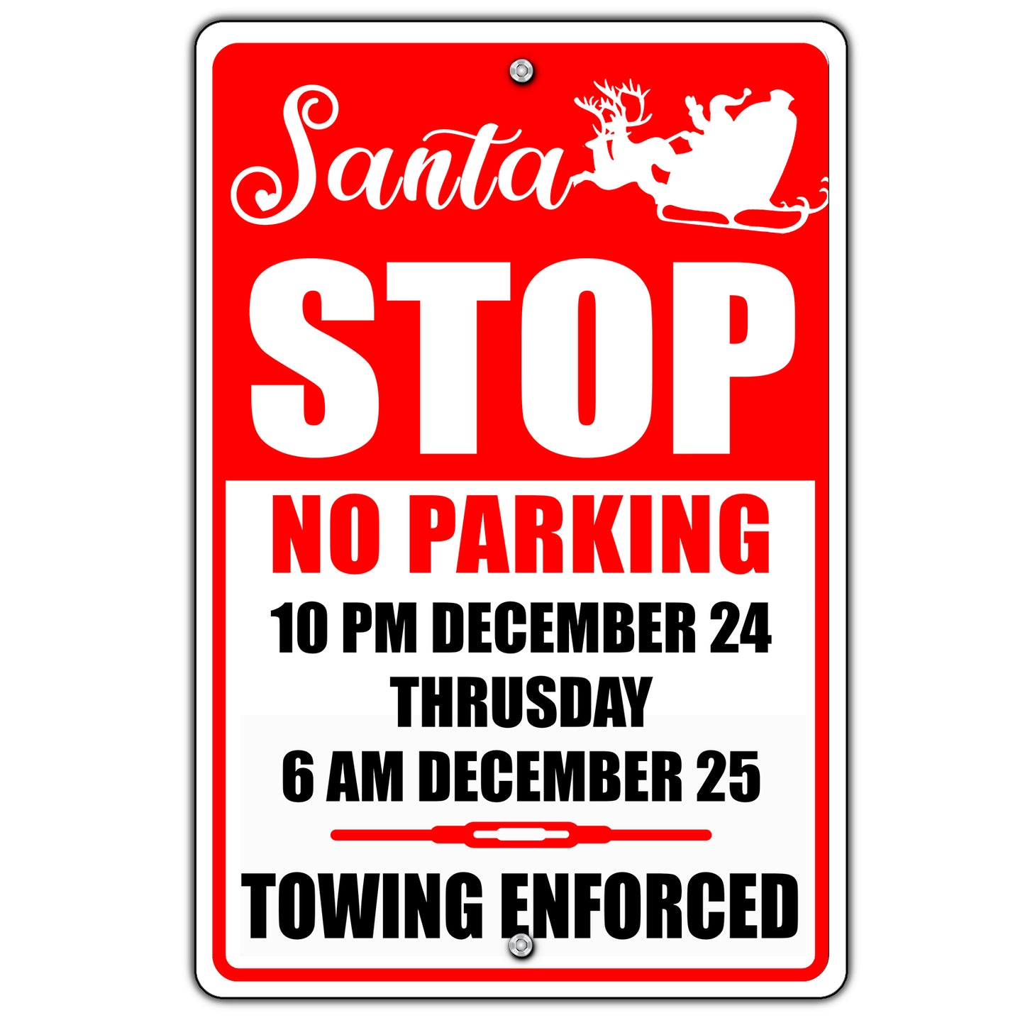 Santa Stop No Parking Sign