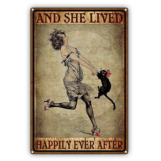 And She Lived Happily Ever After Vintage Sign