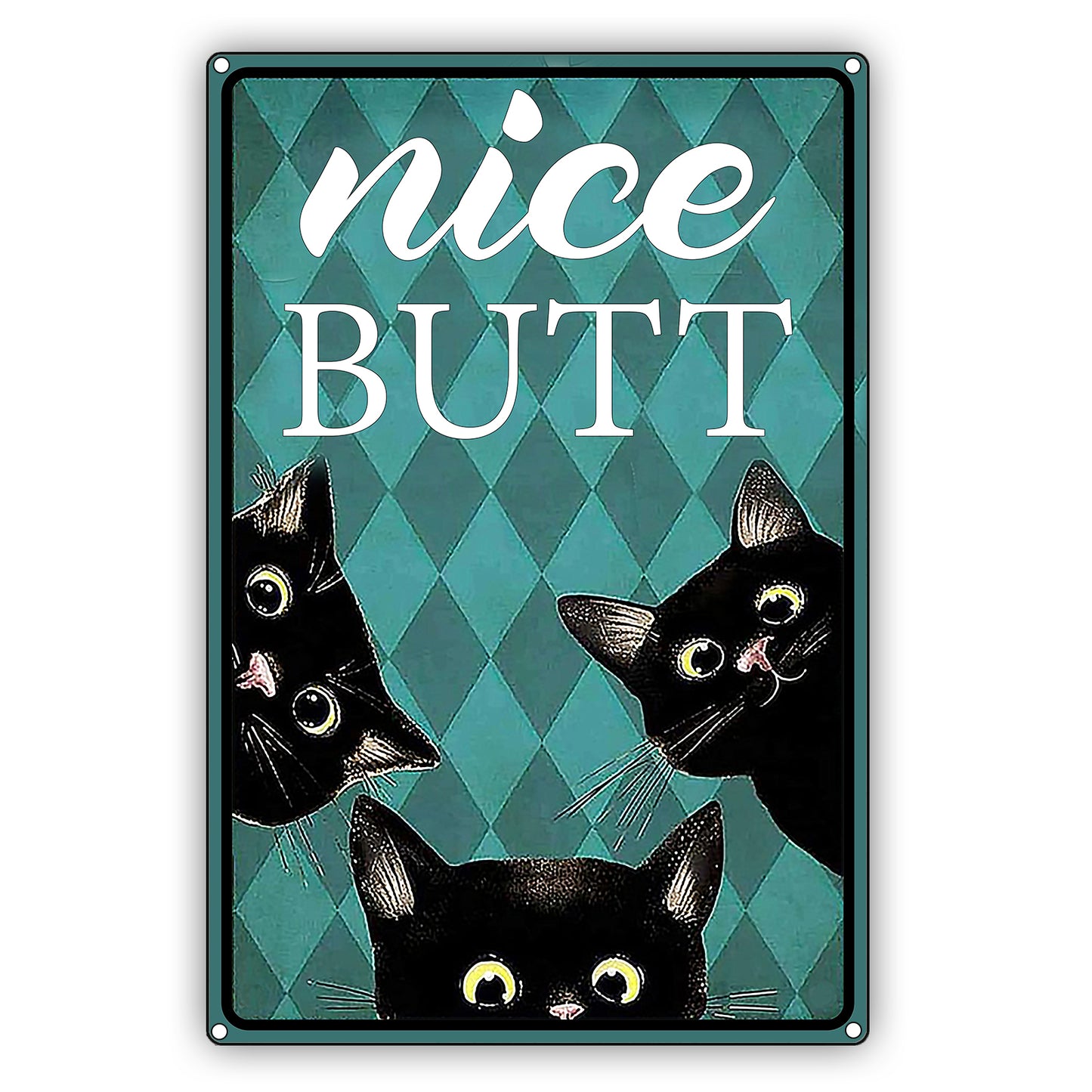 Nice Butt Black Cat Graphic Vintage Sign