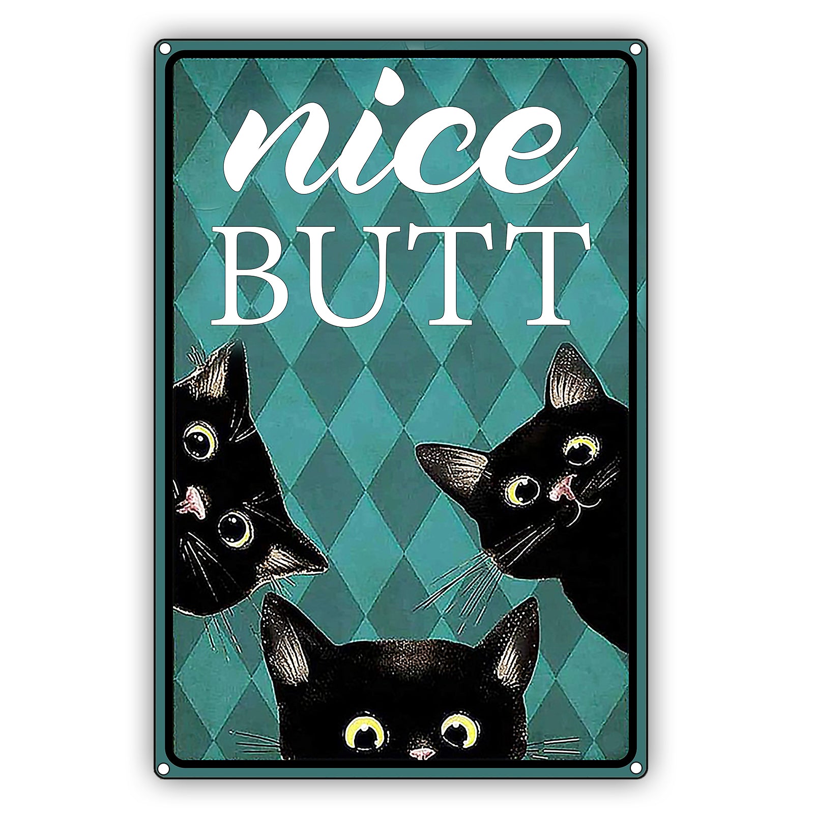 Nice Butt Black Cat Graphic Vintage Sign