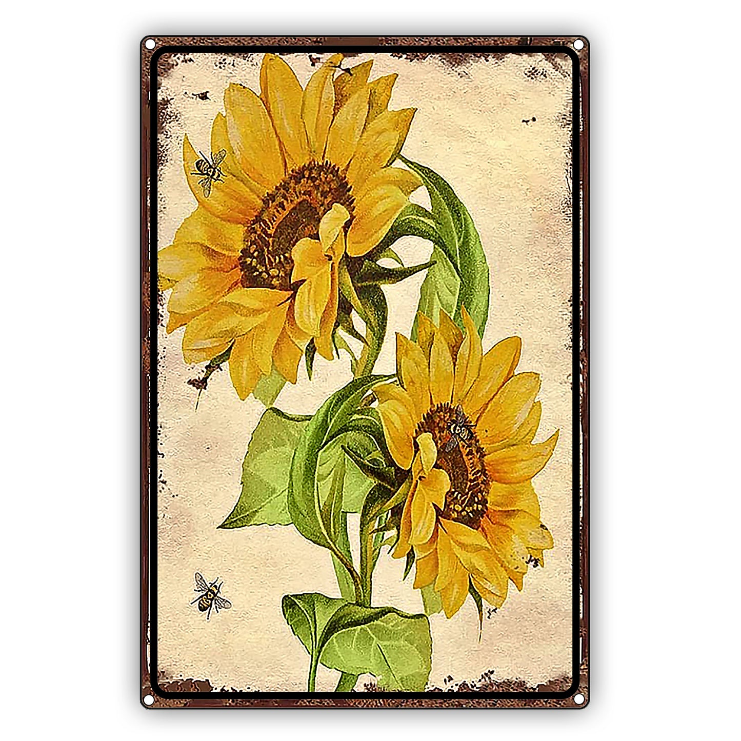 Sunflower Graphic Aluminum Vintage Sign