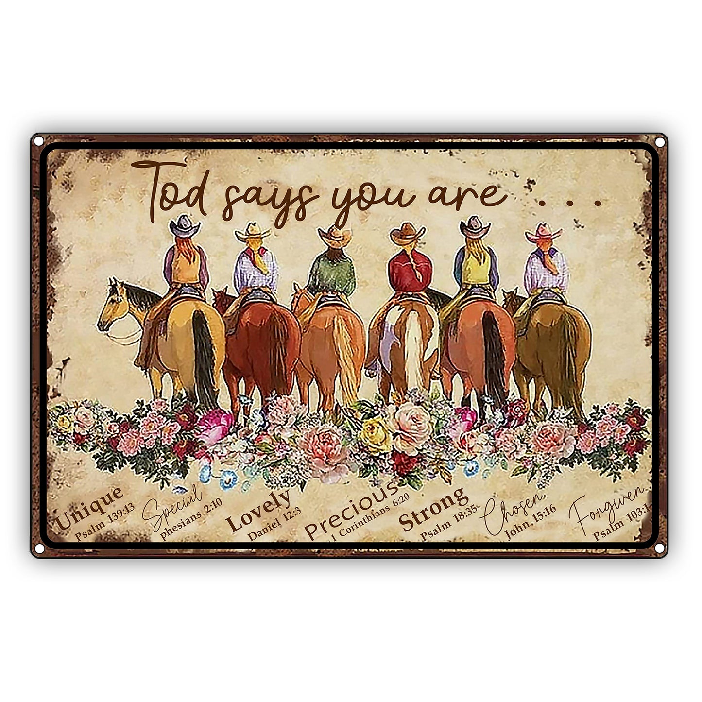 God Says You Are Cowgirl Graphic Vintage Sign