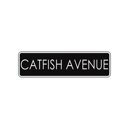 Catfish Avenue Road Aluminum Metal Novelty Street Plate Sign Wall Gift Decor