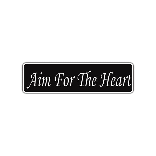 Aim For The Heart Valentine’s Day Novelty Street Metal Plate Wall Decor Aluminum Sign