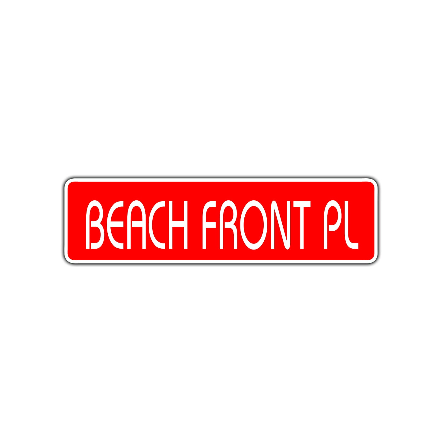 Beach Front Place Road Aluminum Metal Novelty Street Plate Sign Wall Gift Decor