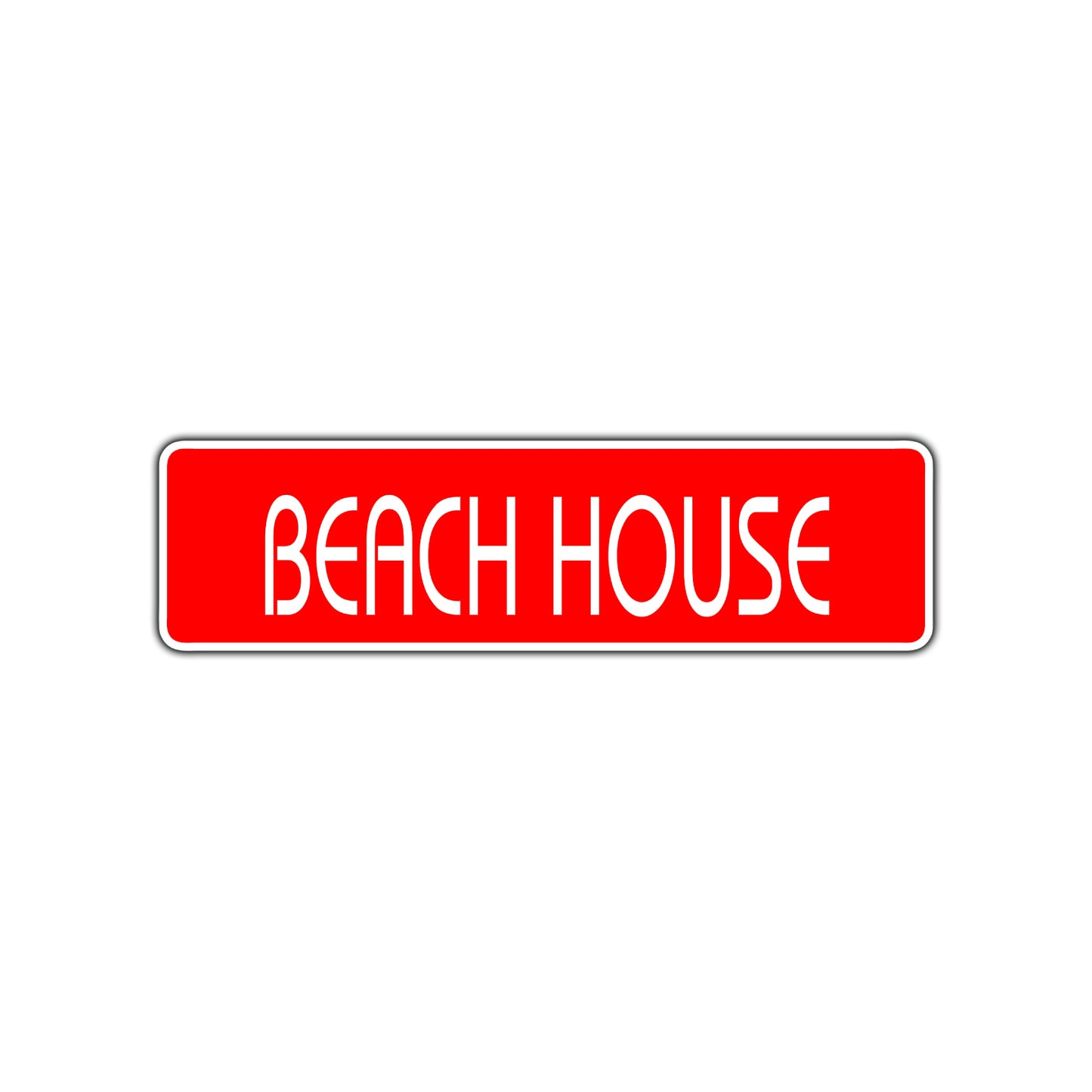 Beach House Vacation Island Road Aluminum Metal Novelty Street Plate Sign Wall Gift Decor