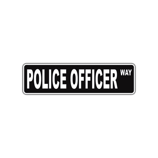 Police Officer Way Road Aluminum Metal Novelty Street Plate Sign Wall Gift Decor