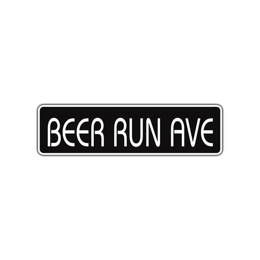 Beer Run Avenue Road Aluminum Metal Novelty Street Plate Sign Wall Gift Decor