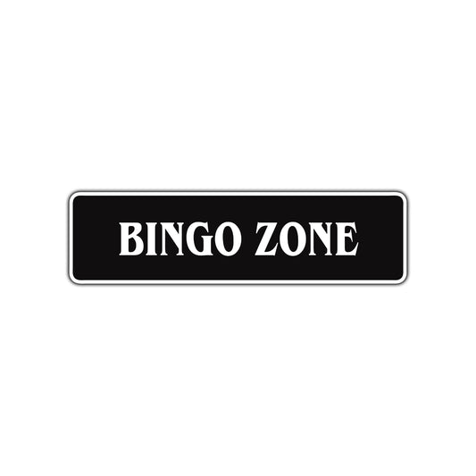 Bingo Zone Road Aluminum Metal Novelty Street Plate Sign Wall Gift Decor