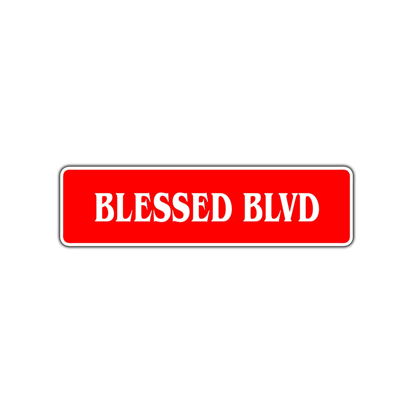 Blessed Boulevard Road Aluminum Metal Novelty Street Plate Sign Wall Gift Decor