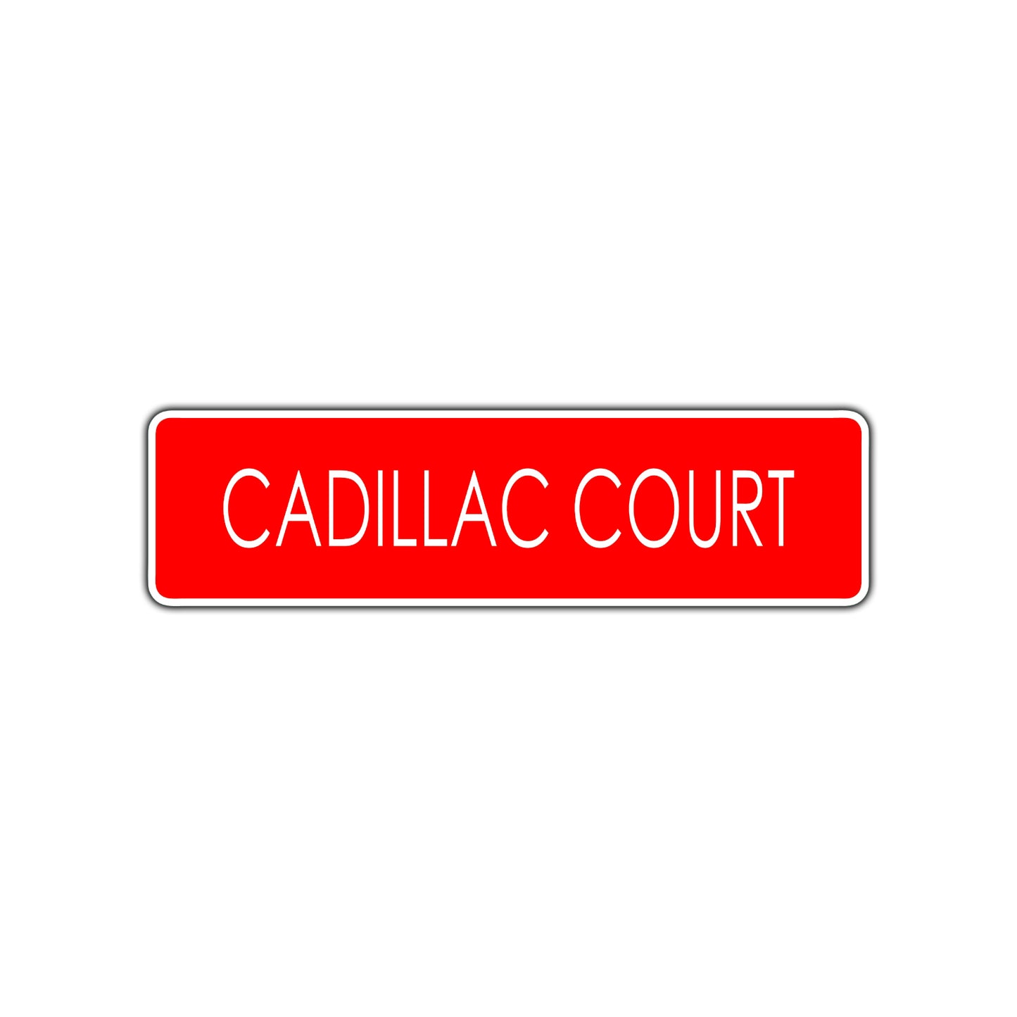 Cadillac Court Street Sign Car Road Aluminum Metal Novelty Street Plate Sign Wall Gift Decor