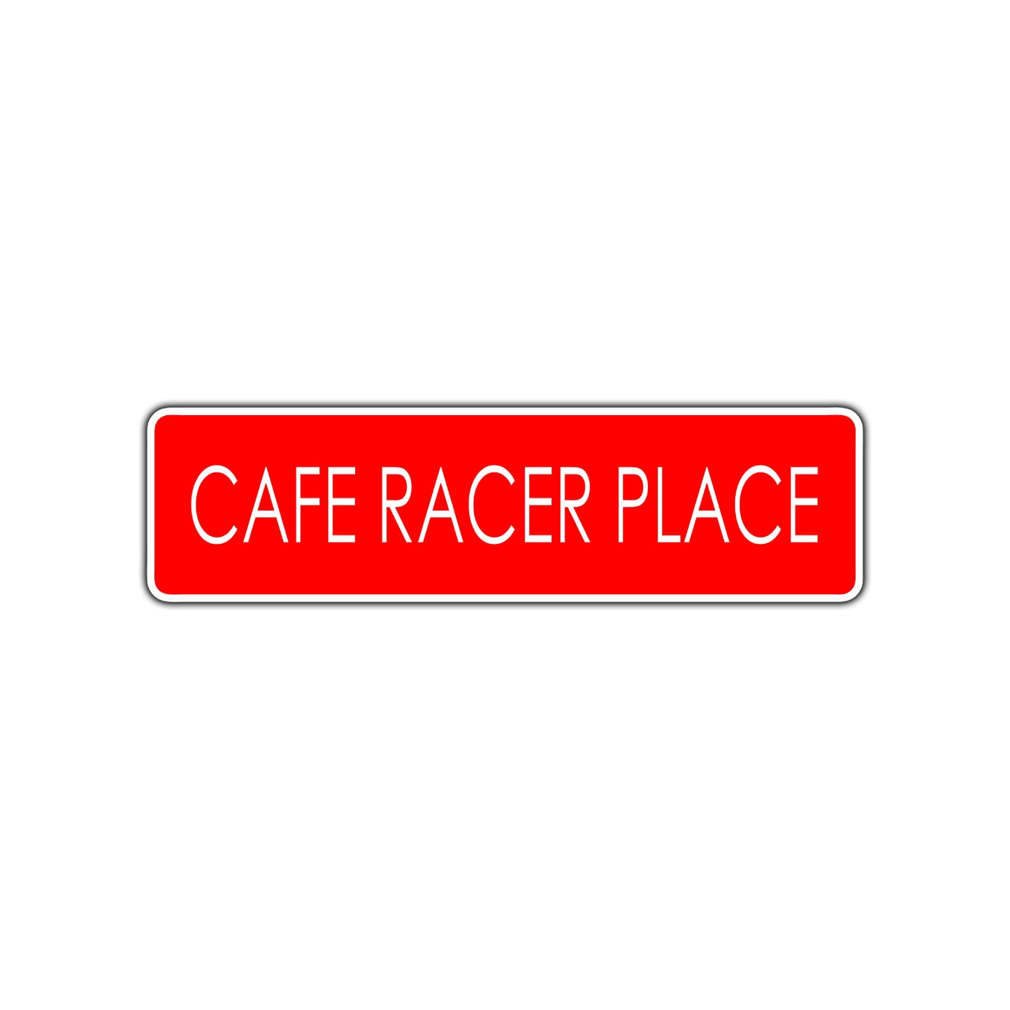 Cafe Racer Place Harley Road Aluminum Metal Novelty Street Plate Sign Wall Gift Decor