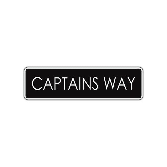 Captains Way Road Aluminum Metal Novelty Street Plate Sign Wall Gift Decor