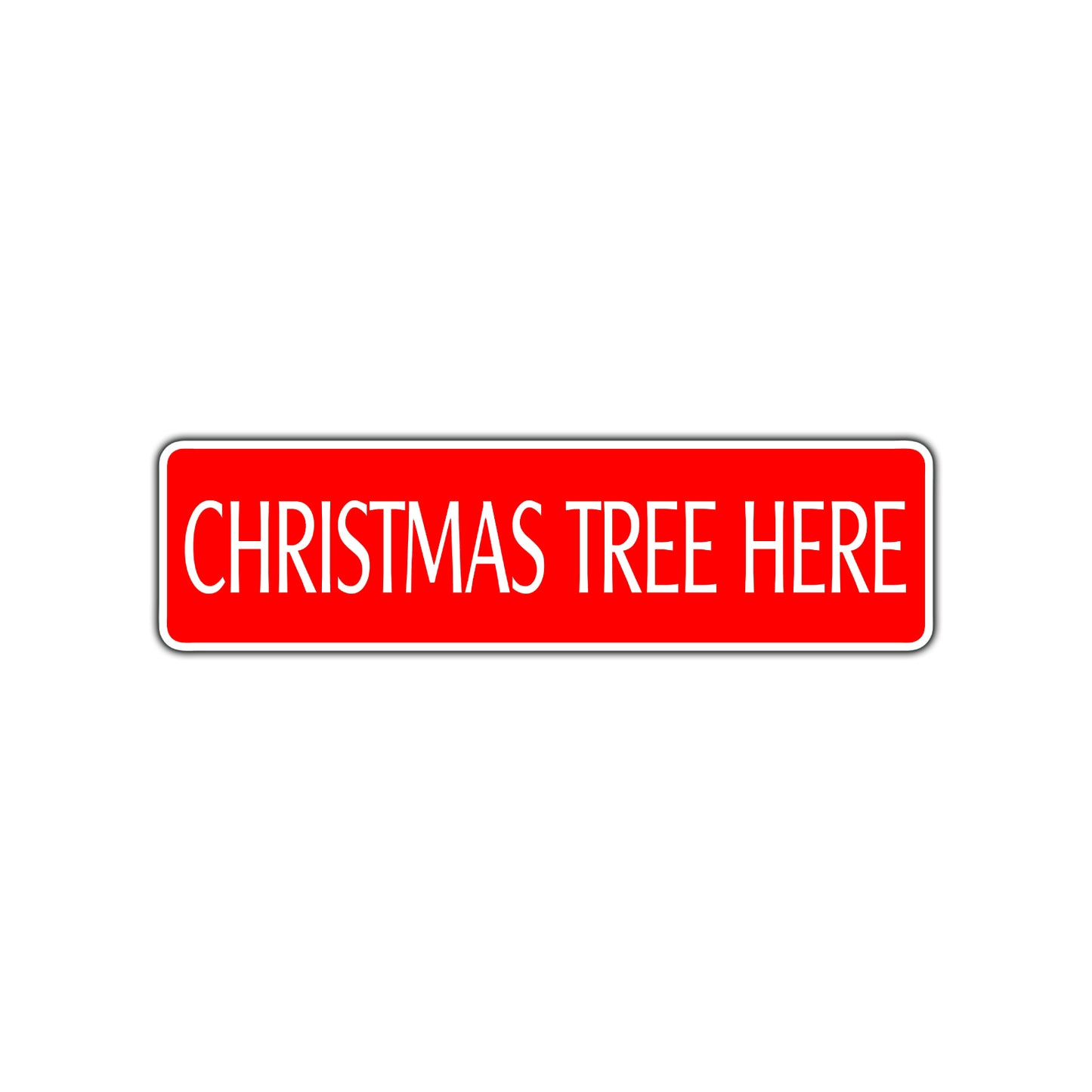 Christmas Tree Here Road Aluminum Metal Novelty Street Plate Sign Wall Gift Decor