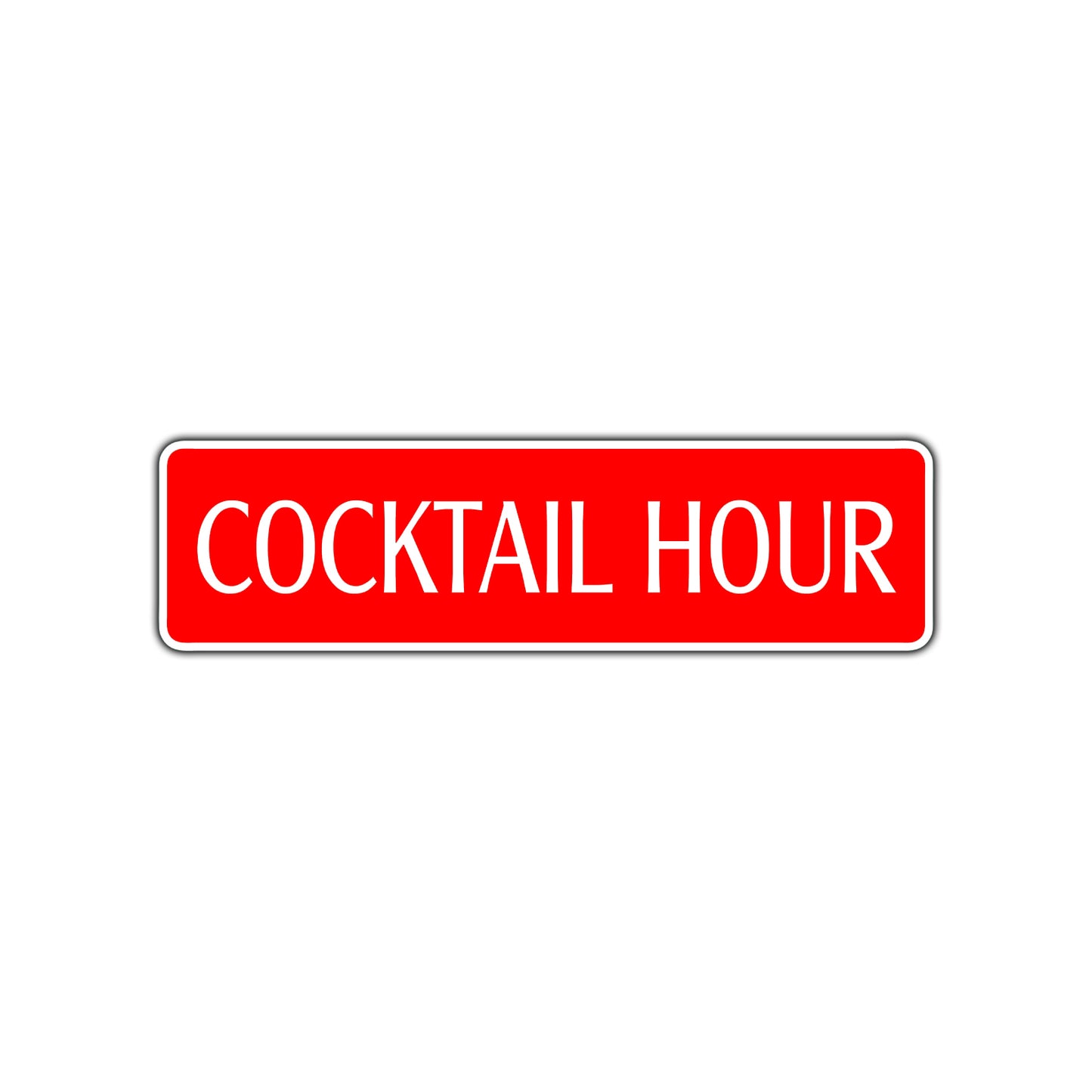 Cocktail Hour Road Aluminum Metal Novelty Street Plate Sign Wall Gift Decor