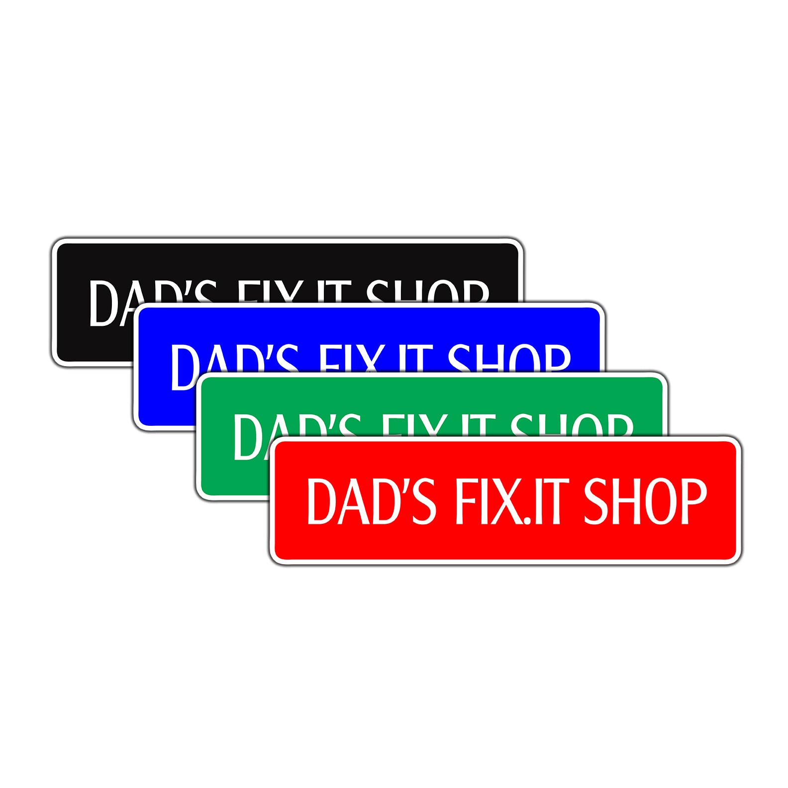 Dad's Fit.It Shop Road Aluminum Metal Novelty Street Plate Sign Wall Gift Decor