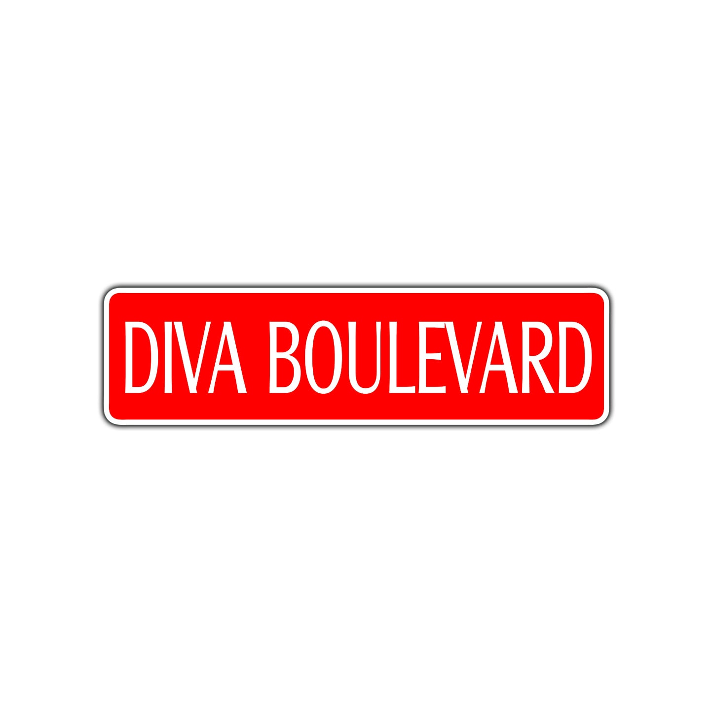 Diva Boulevard Road Aluminum Metal Novelty Street Plate Sign Wall Gift Decor