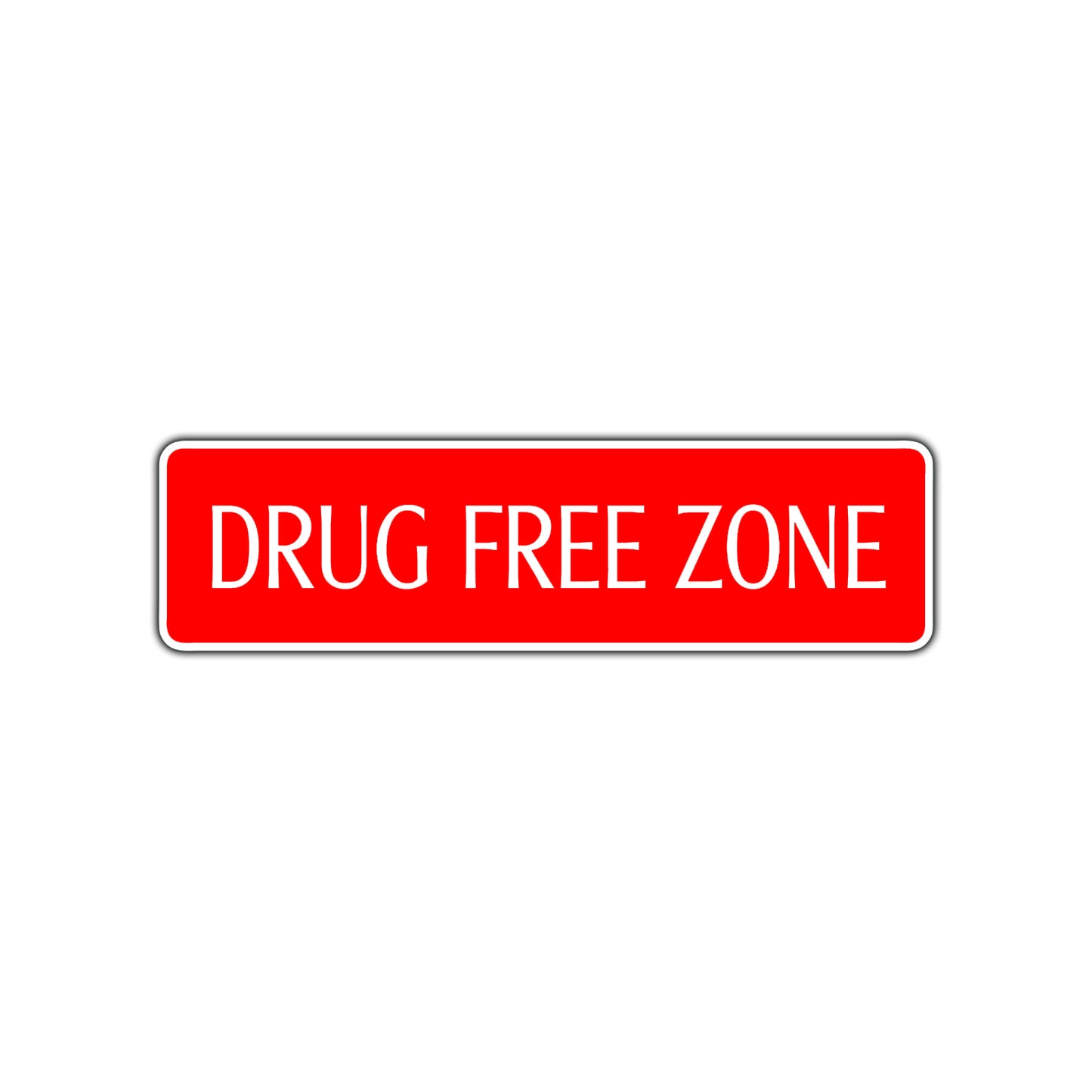 Drug Free Zone Safe Environment Road Aluminum Metal Novelty Street Plate Sign Wall Gift Decor