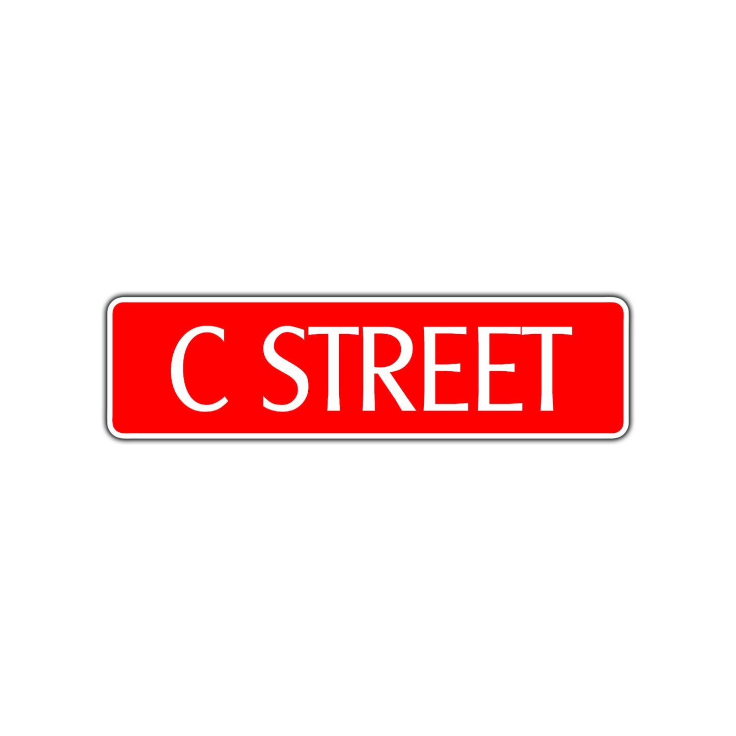 C Street Name Letter Road Aluminum Metal Novelty Street Plate Sign Wall Gift Decor