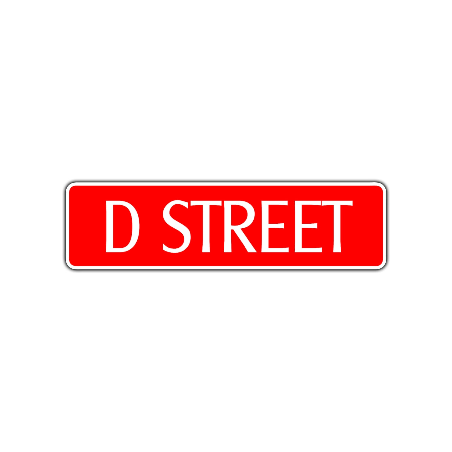 D Street Name Letter Road Aluminum Metal Novelty Street Plate Sign Wall Gift Decor