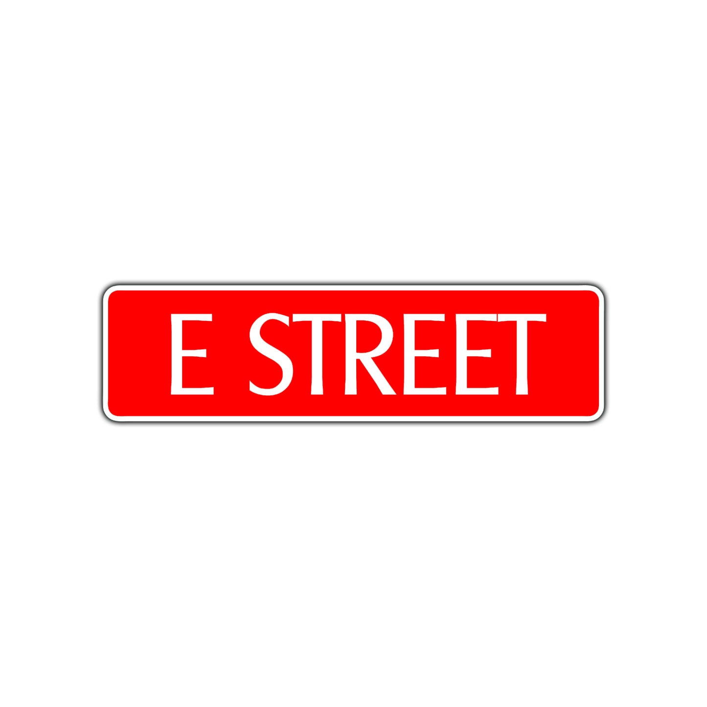E Street Name Letter Road Aluminum Metal Novelty Street Plate Sign Wall Gift Decor