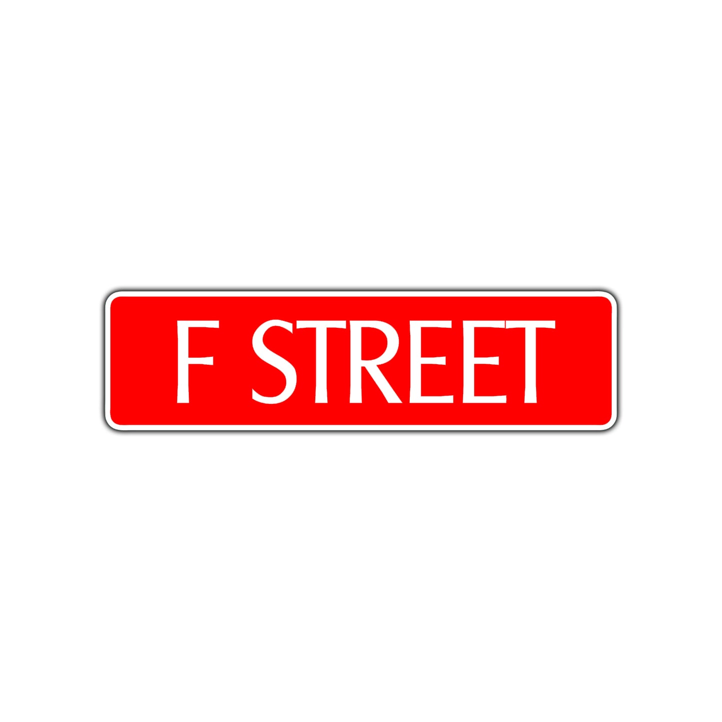 F Street Name Letter Road Aluminum Metal Novelty Street Plate Sign Wall Gift Decor