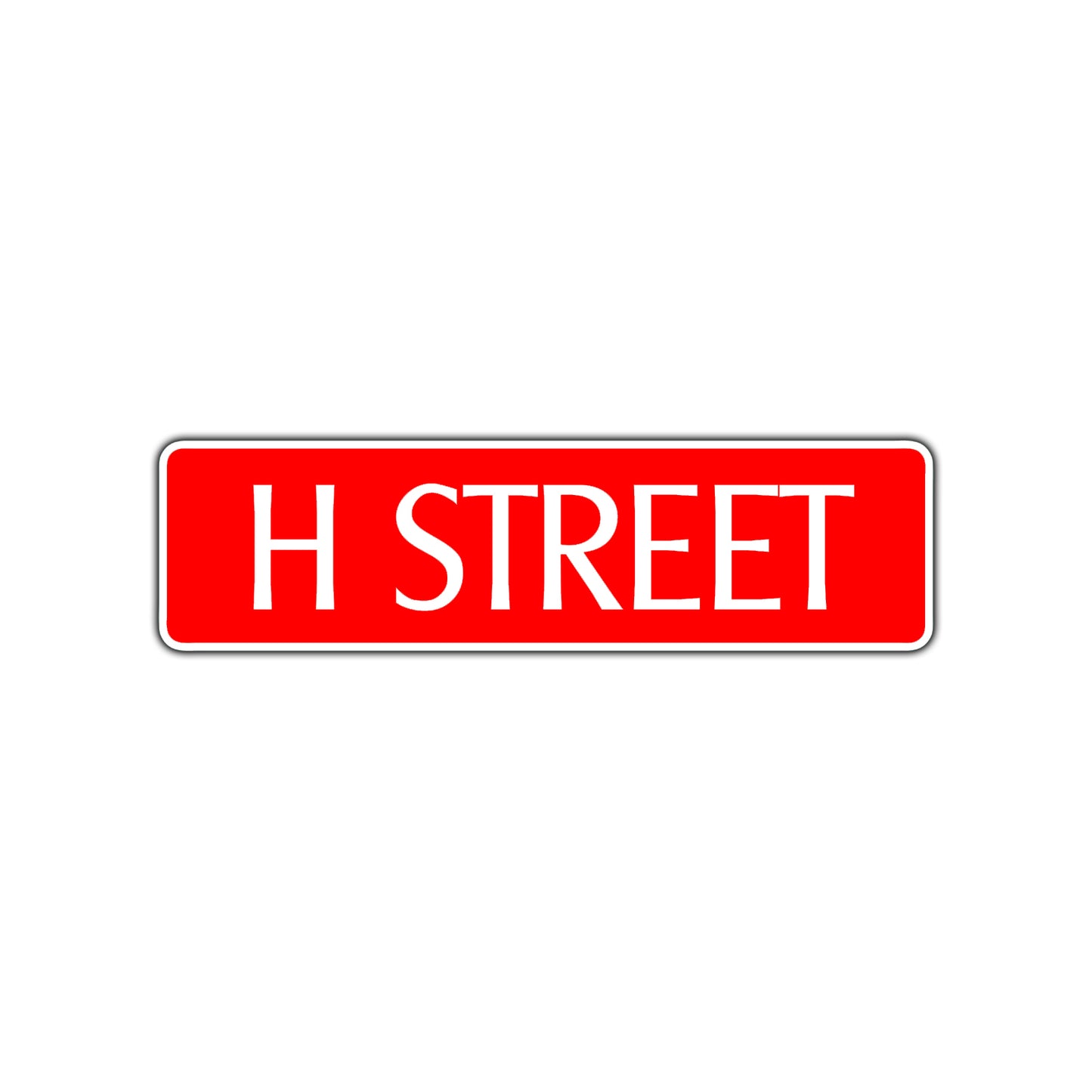 H Street Name Letter Road Aluminum Metal Novelty Street Plate Sign Wall Gift Decor