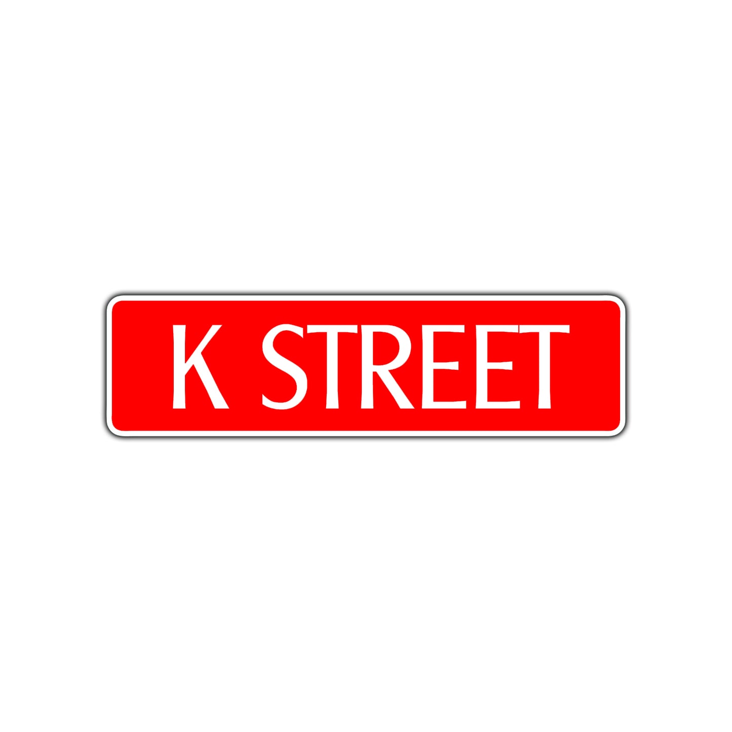 K Street Name Letter Road Aluminum Metal Novelty Street Plate Sign Wall Gift Decor
