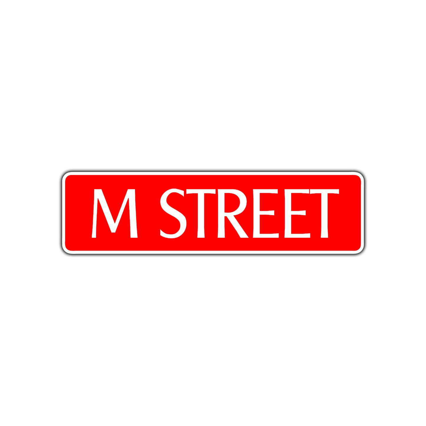 M Street Name Letter Road Aluminum Metal Novelty Street Plate Sign Wall Gift Decor