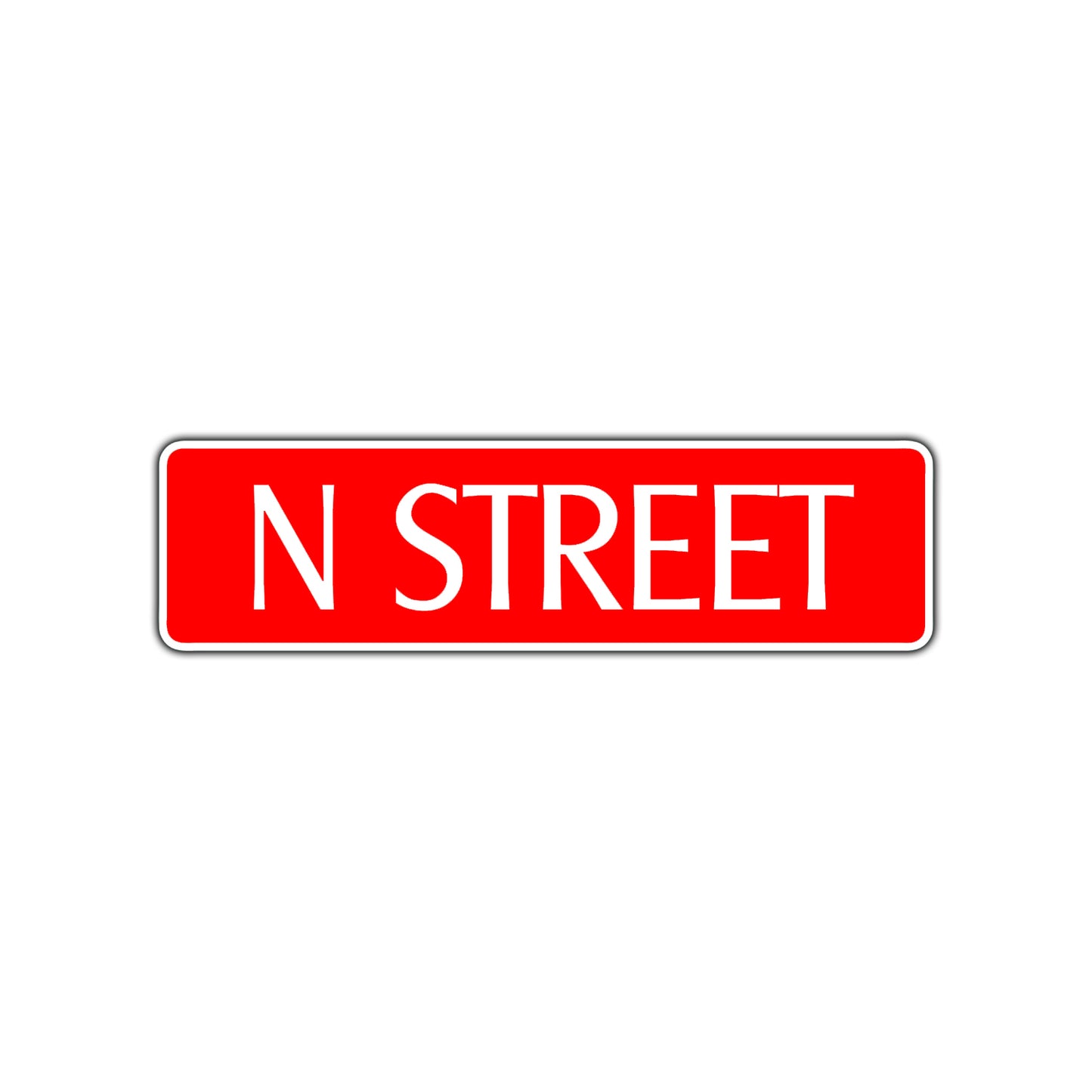 N Street Name Letter Road Aluminum Metal Novelty Street Plate Sign Wall Gift Decor