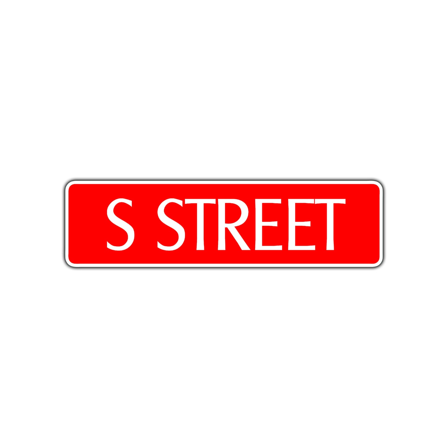 S Street Name Letter Road Aluminum Metal Novelty Street Plate Sign Wall Gift Decor