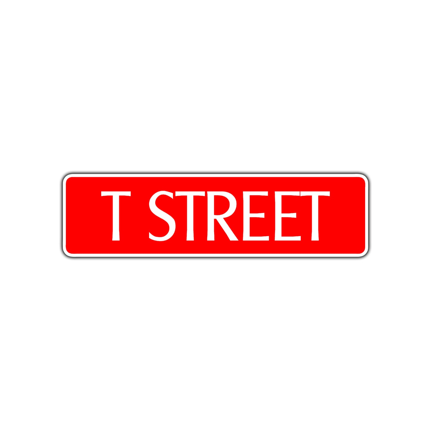 T Street Name Letter Road Aluminum Metal Novelty Street Plate Sign Wall Gift Decor