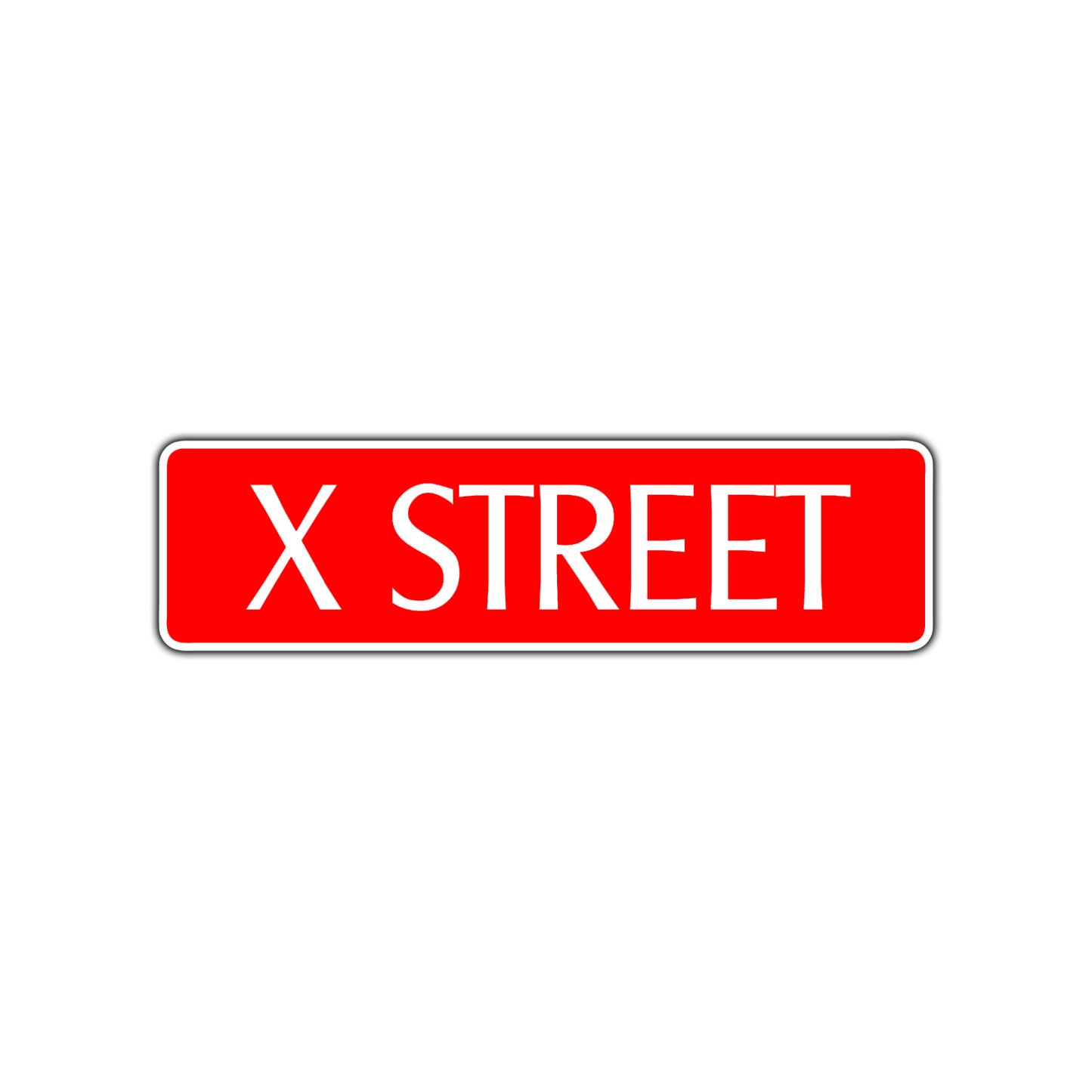 X Street Name Letter Road Aluminum Metal Novelty Street Plate Sign Wall Gift Decor