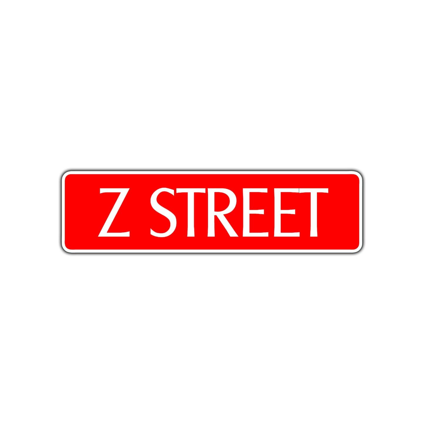 Z Street Name Letter Road Aluminum Metal Novelty Street Plate Sign Wall Gift Decor