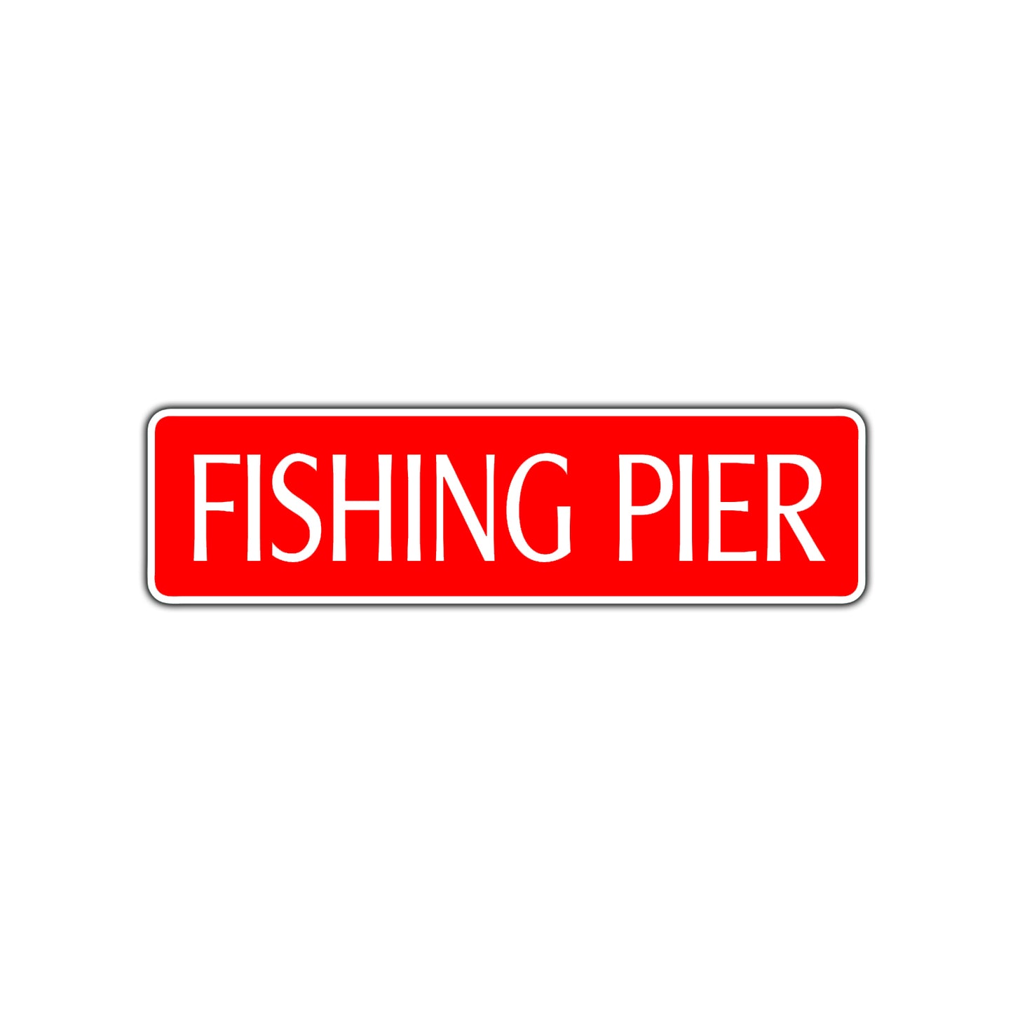Fishing Pier Road Aluminum Metal Novelty Street Plate Sign Wall Gift Decor