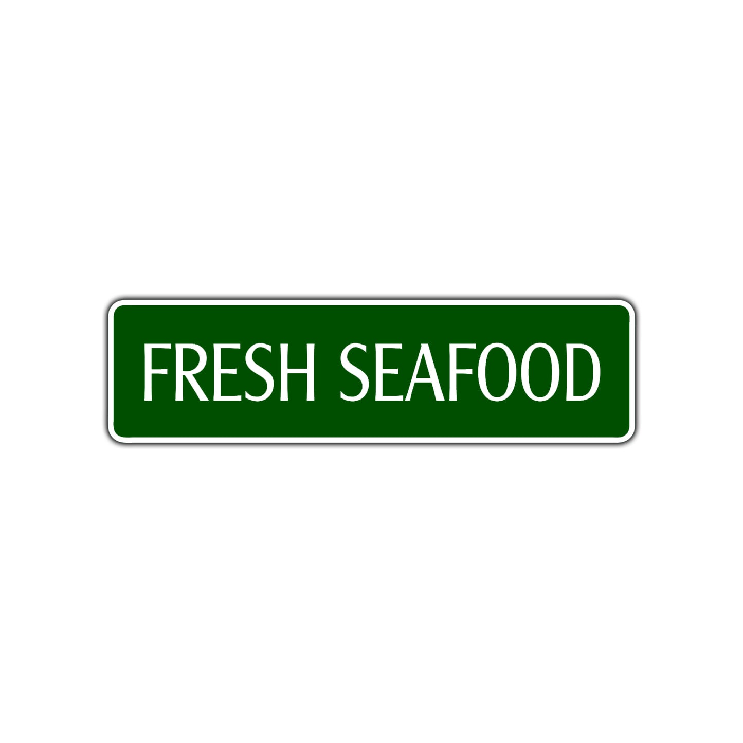 Fresh Seafood Road Aluminum Metal Novelty Street Plate Sign Wall Gift Decor