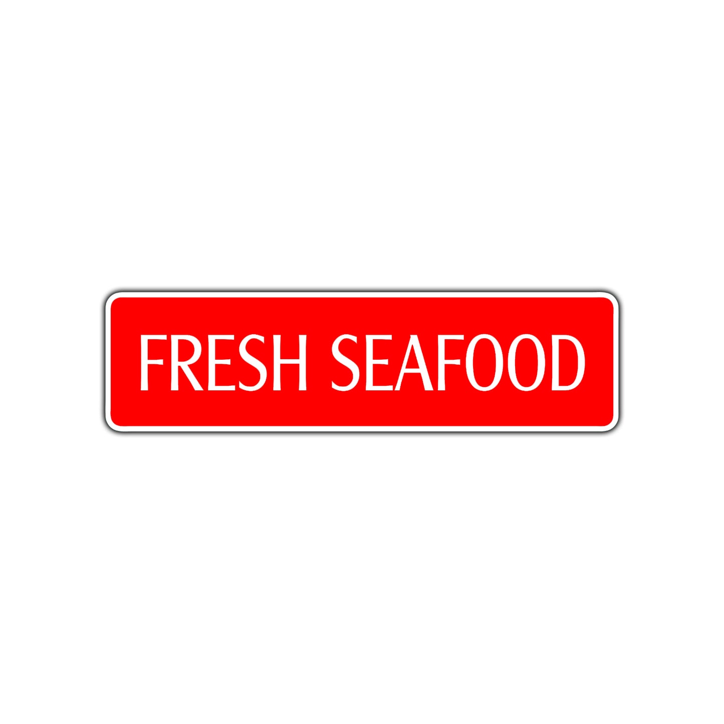 Fresh Seafood Road Aluminum Metal Novelty Street Plate Sign Wall Gift Decor