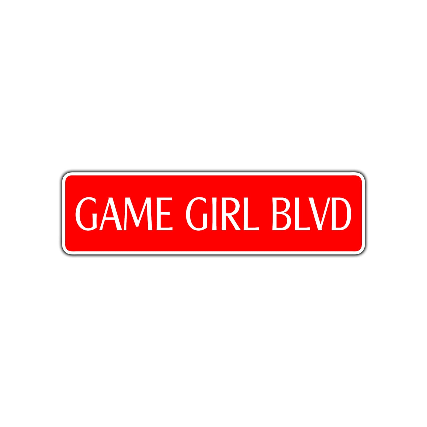 Game Girl Boulevard Road Aluminum Metal Novelty Street Plate Sign Wall Gift Decor