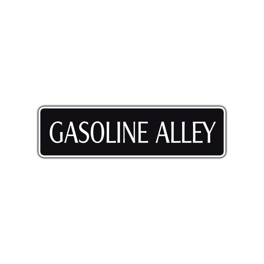 Gasoline Alley Road Aluminum Metal Novelty Street Plate Sign Wall Gift Decor
