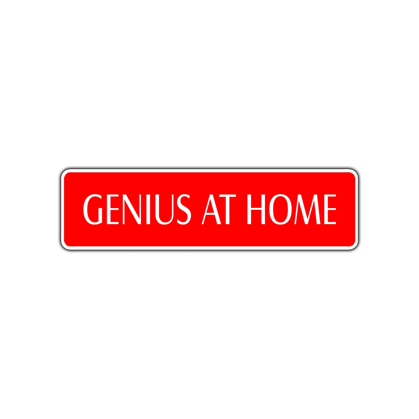 Genius at Work Road Aluminum Metal Novelty Street Plate Sign Wall Gift Decor
