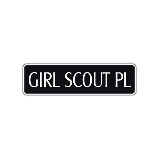 Girl Scout Place Road Aluminum Metal Novelty Street Plate Sign Wall Gift Decor