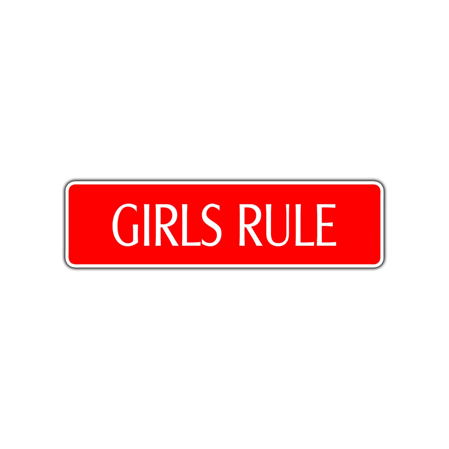 Girls Rule Road Aluminum Metal Novelty Street Plate Sign Wall Gift Decor