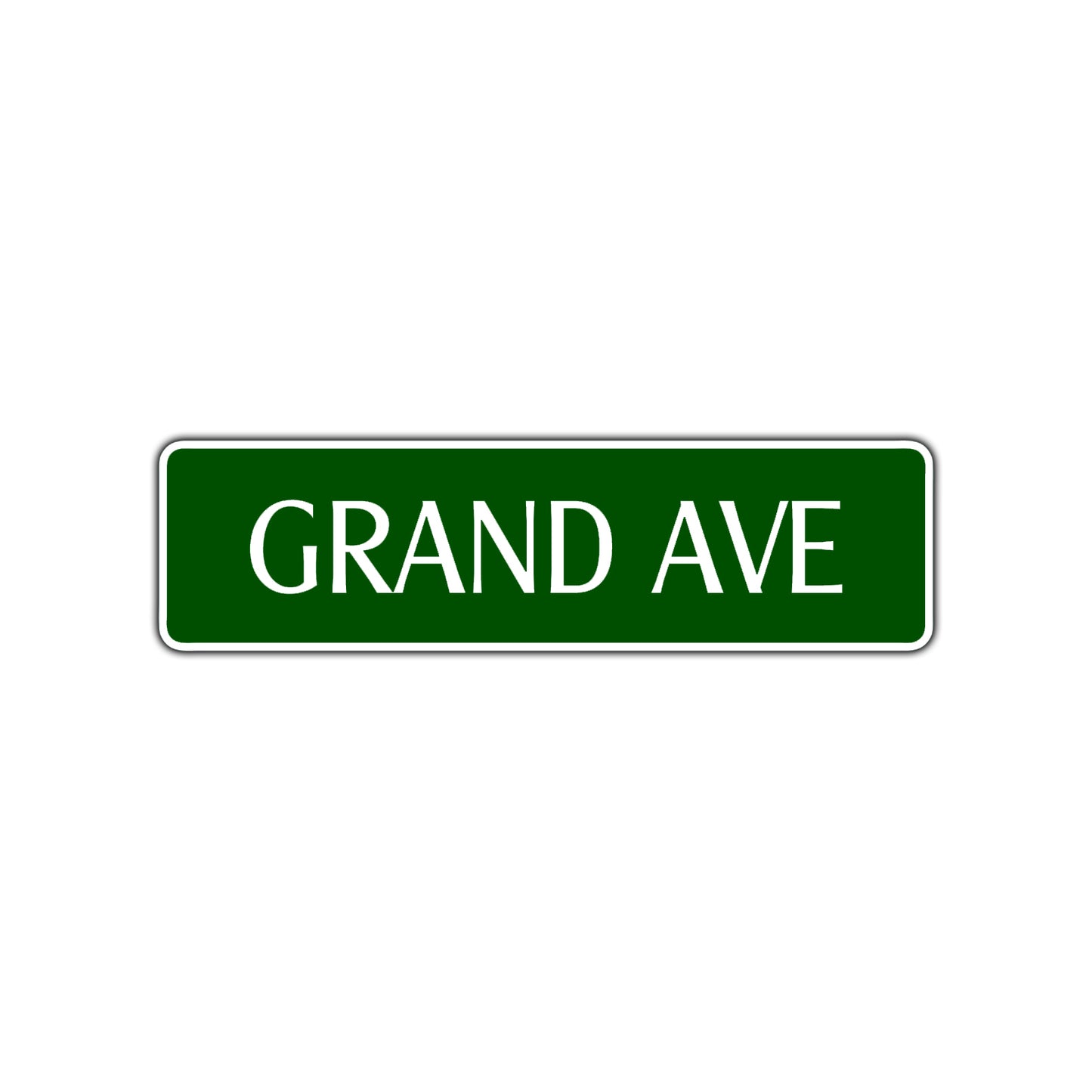 Grand Ave Road Aluminum Metal Novelty Street Plate Sign Wall Gift Decor