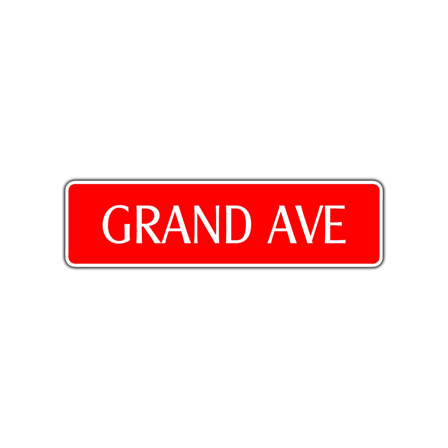 Grand Ave Road Aluminum Metal Novelty Street Plate Sign Wall Gift Decor