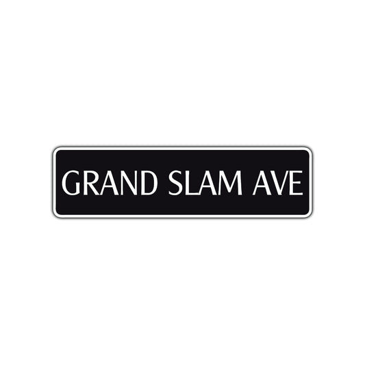 Grand Slam Ave Baseball Road Aluminum Metal Novelty Street Plate Sign Wall Gift Decor