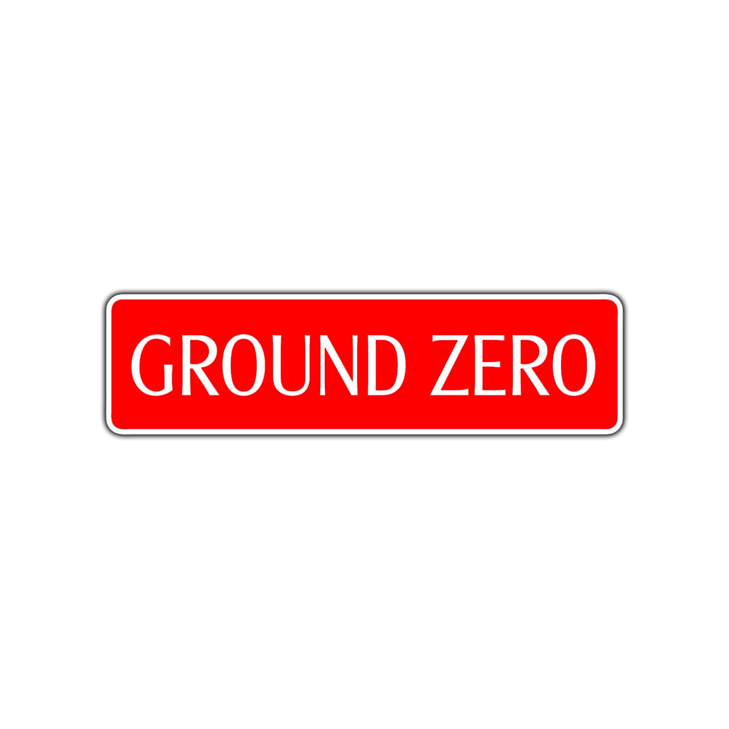 Ground Zero Road Aluminum Metal Novelty Street Plate Sign Wall Gift Decor