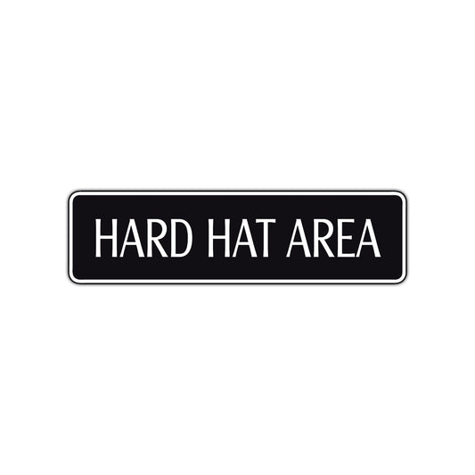 Hard Hat Area Hazard Road Aluminum Metal Novelty Street Plate Sign Wall Gift Decor
