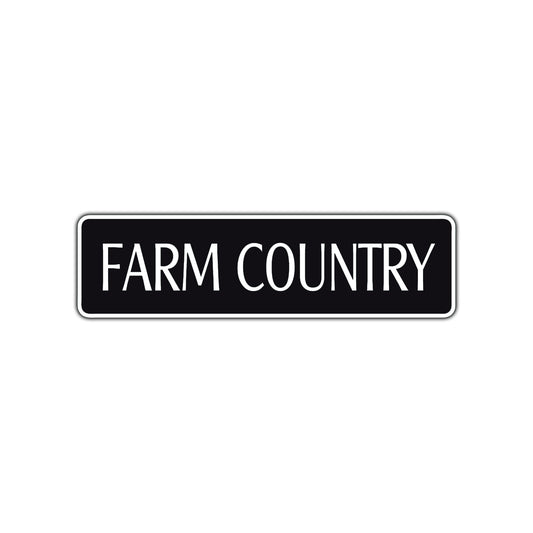 Farm Country Road Aluminum Metal Novelty Street Plate Sign Wall Gift Decor
