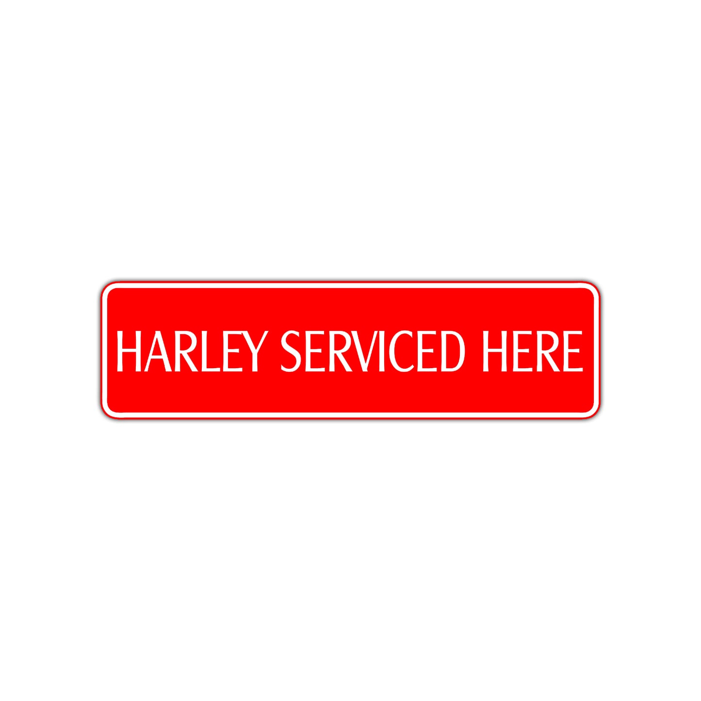 Harley Serviced Here Road Aluminum Metal Novelty Street Plate Sign Wall Gift Decor