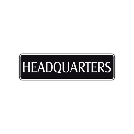 Headquarters Road Aluminum Metal Novelty Street Plate Sign Wall Gift Decor